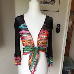 Joseph Ribkoff sheer black wrap